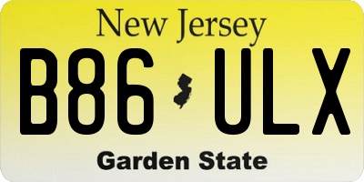 NJ license plate B86ULX