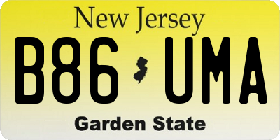 NJ license plate B86UMA