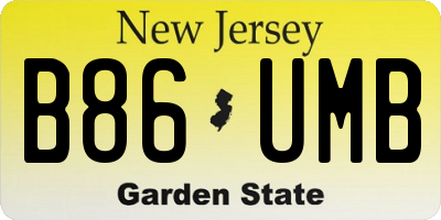 NJ license plate B86UMB