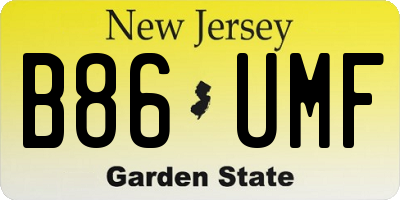 NJ license plate B86UMF