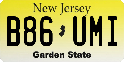 NJ license plate B86UMI