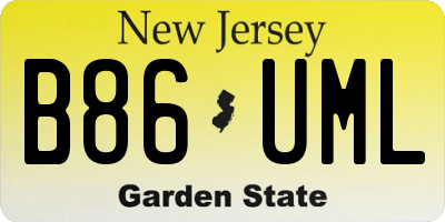 NJ license plate B86UML