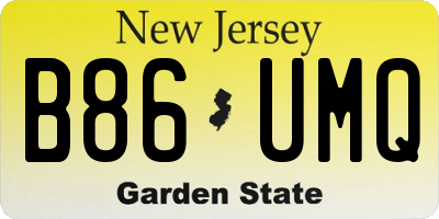 NJ license plate B86UMQ