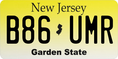 NJ license plate B86UMR