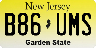 NJ license plate B86UMS