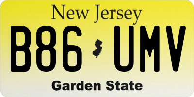 NJ license plate B86UMV