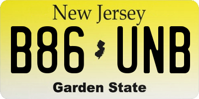 NJ license plate B86UNB