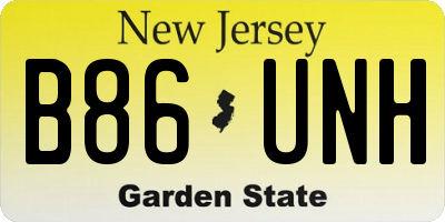 NJ license plate B86UNH