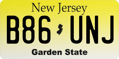 NJ license plate B86UNJ
