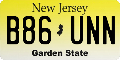 NJ license plate B86UNN
