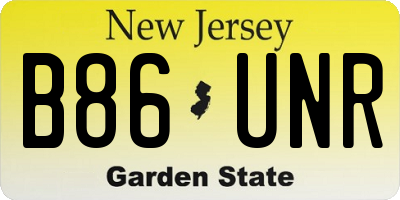 NJ license plate B86UNR