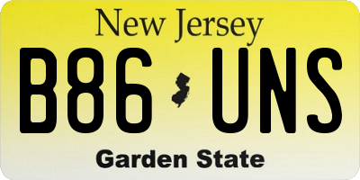 NJ license plate B86UNS