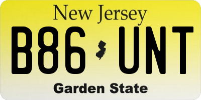 NJ license plate B86UNT