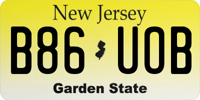 NJ license plate B86UOB