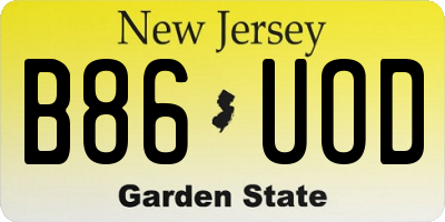 NJ license plate B86UOD