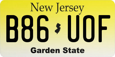 NJ license plate B86UOF