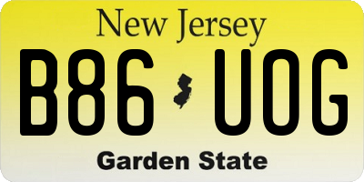 NJ license plate B86UOG