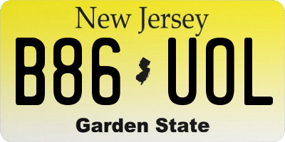 NJ license plate B86UOL
