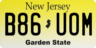 NJ license plate B86UOM