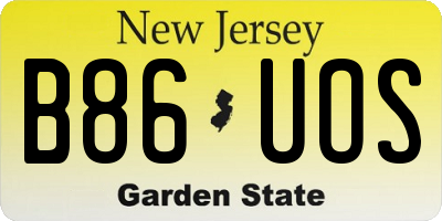 NJ license plate B86UOS
