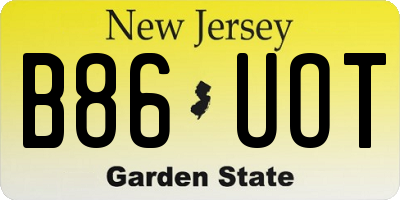 NJ license plate B86UOT