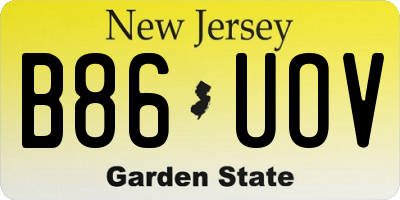 NJ license plate B86UOV