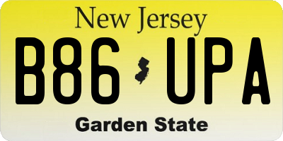 NJ license plate B86UPA