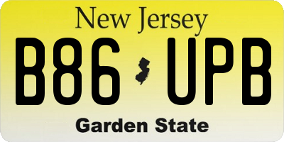 NJ license plate B86UPB