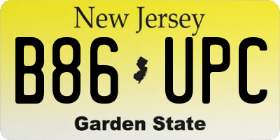 NJ license plate B86UPC