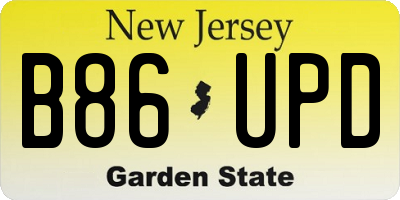 NJ license plate B86UPD