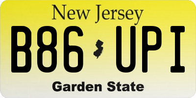 NJ license plate B86UPI