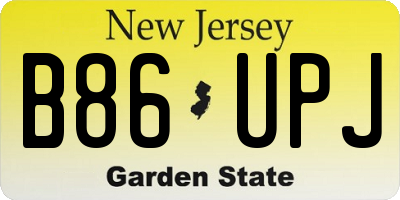 NJ license plate B86UPJ