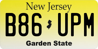 NJ license plate B86UPM