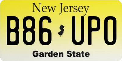 NJ license plate B86UPO