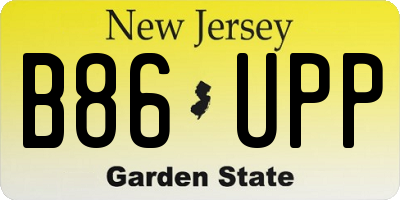 NJ license plate B86UPP