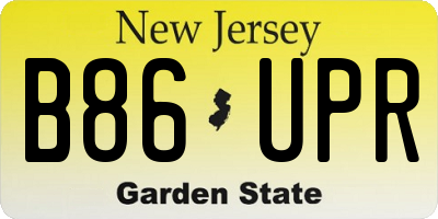NJ license plate B86UPR