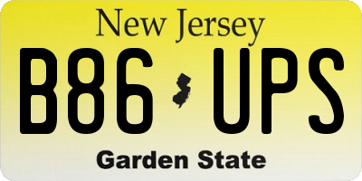 NJ license plate B86UPS