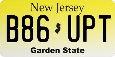 NJ license plate B86UPT