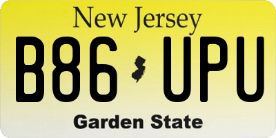 NJ license plate B86UPU