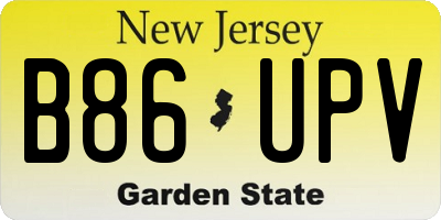NJ license plate B86UPV
