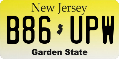 NJ license plate B86UPW