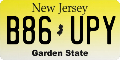 NJ license plate B86UPY