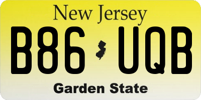NJ license plate B86UQB