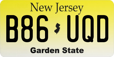 NJ license plate B86UQD