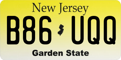 NJ license plate B86UQQ