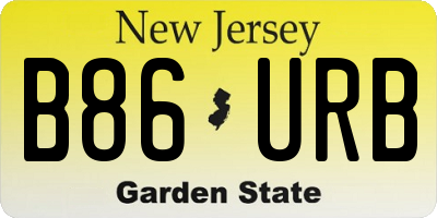 NJ license plate B86URB