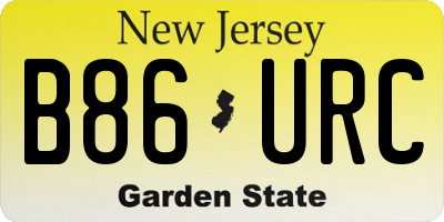 NJ license plate B86URC