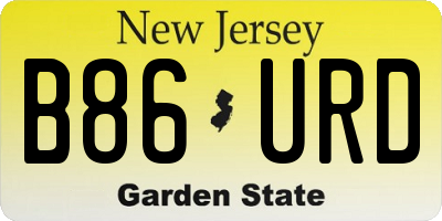 NJ license plate B86URD