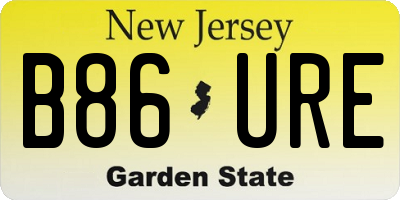 NJ license plate B86URE
