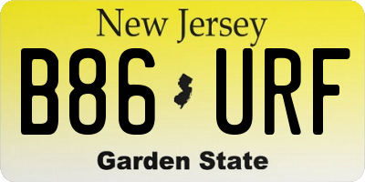 NJ license plate B86URF